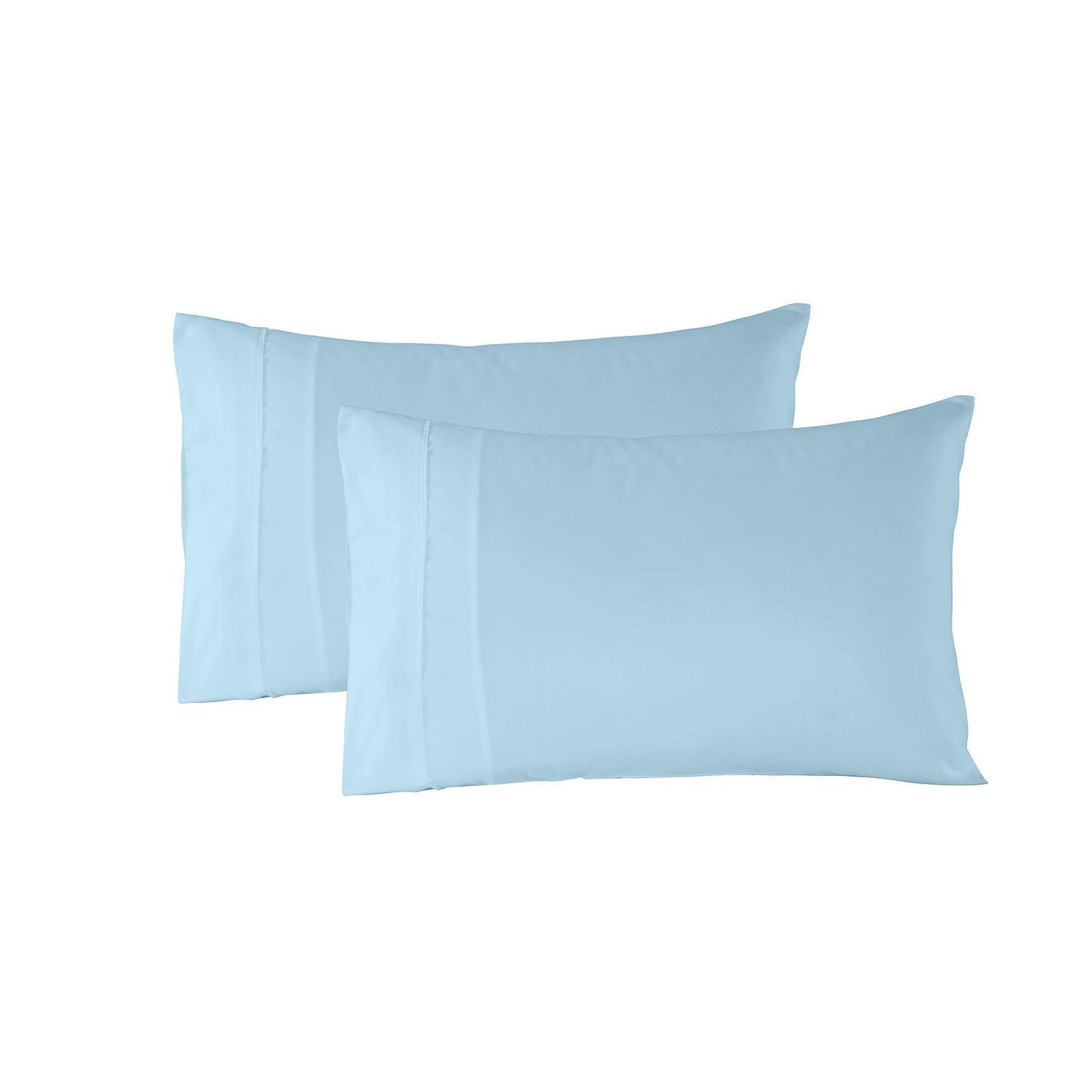 Royal Comfort 1200 Thread Count Sheet Set 4 Piece Ultra Soft Satin Weave Finish - Double - Sky Blue - John Cootes