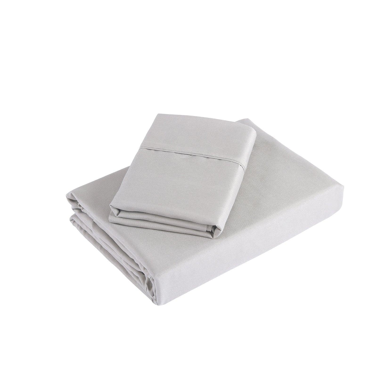 Royal Comfort 1200 Thread Count Sheet Set 4 Piece Ultra Soft Satin Weave Finish - King - Silver - John Cootes