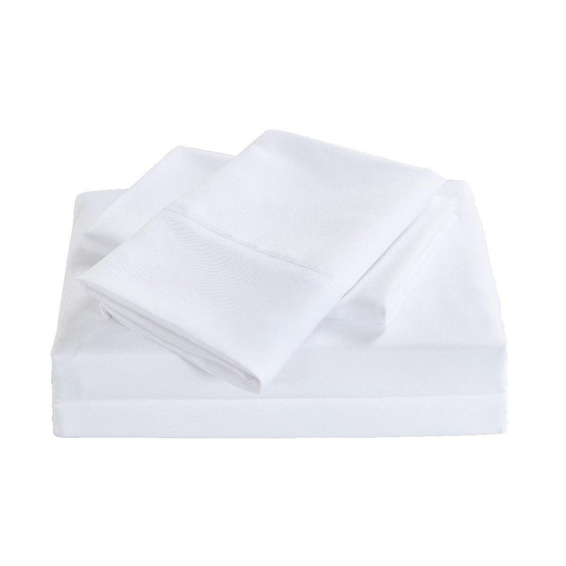 Royal Comfort 1200TC 6 Piece Fitted Sheet Quilt Cover & Pillowcase Set UltraSoft - Queen - White - John Cootes