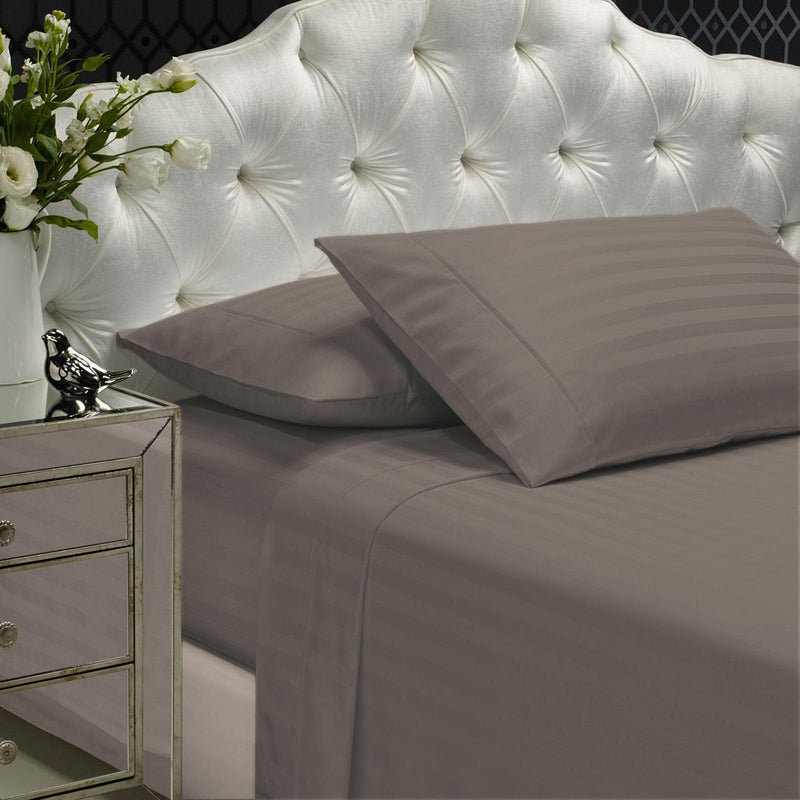 Royal Comfort 1200TC Sheet Set Damask Cotton Blend Ultra Soft Sateen Bedding - Queen - Pewter - John Cootes