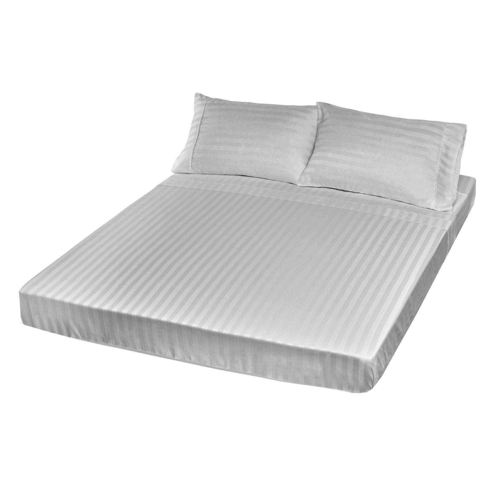 Royal Comfort 1200TC Sheet Set Damask Cotton Blend Ultra Soft Sateen Bedding - Queen - Silver - John Cootes