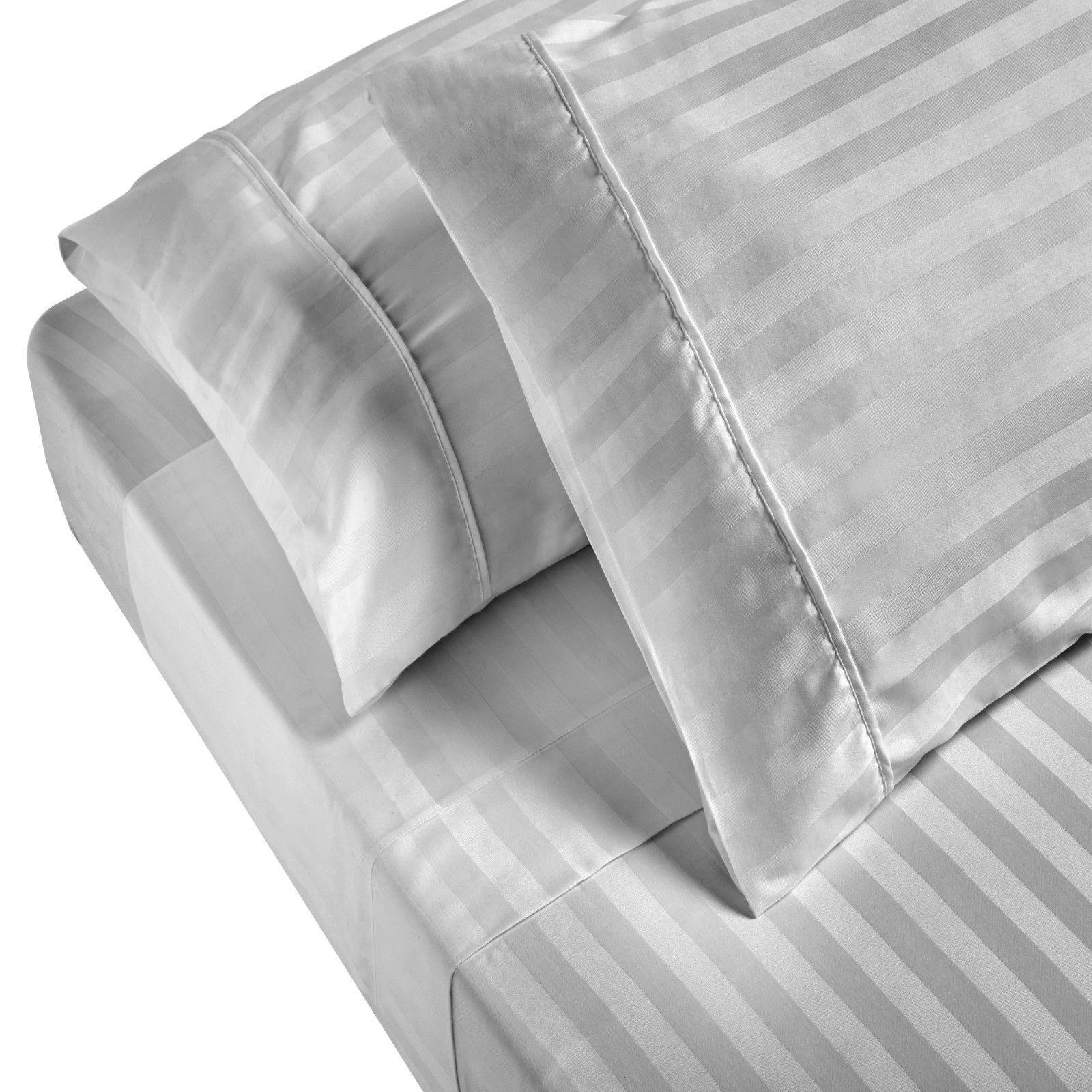 Royal Comfort 1200TC Sheet Set Damask Cotton Blend Ultra Soft Sateen Bedding - Queen - Silver - John Cootes