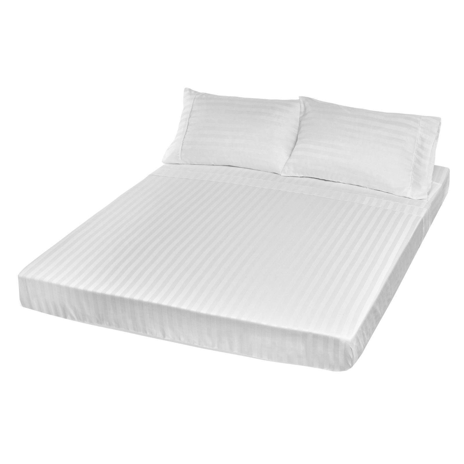 Royal Comfort 1200TC Sheet Set Damask Cotton Blend Ultra Soft Sateen Bedding - Queen - White - John Cootes