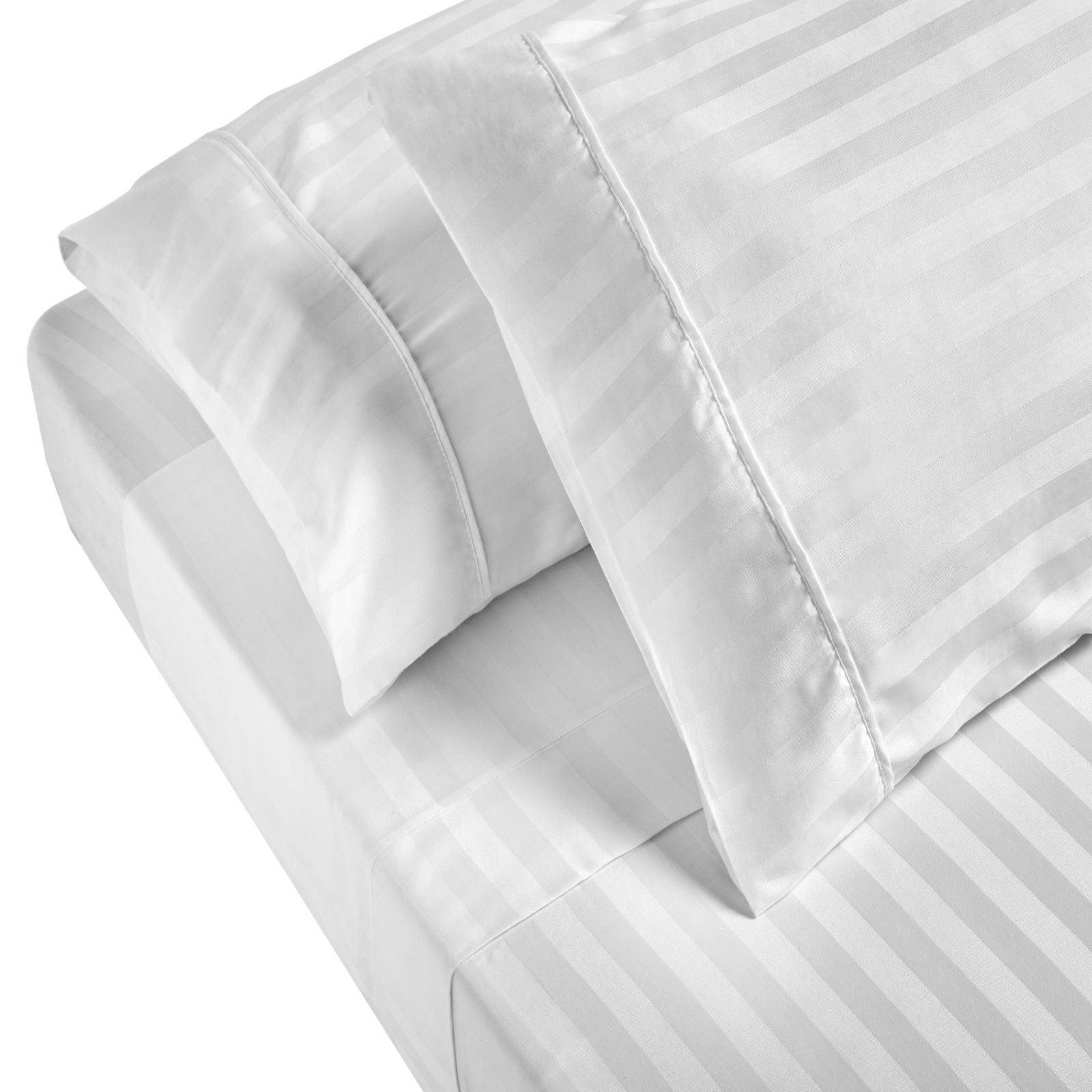 Royal Comfort 1200TC Sheet Set Damask Cotton Blend Ultra Soft Sateen Bedding - Queen - White - John Cootes