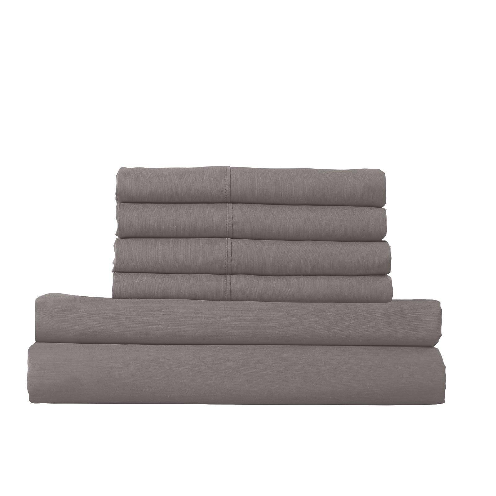 Royal Comfort 1500 Thread Count 6 Piece Cotton Rich Bedroom Collection Set - King - Dusk Grey - John Cootes