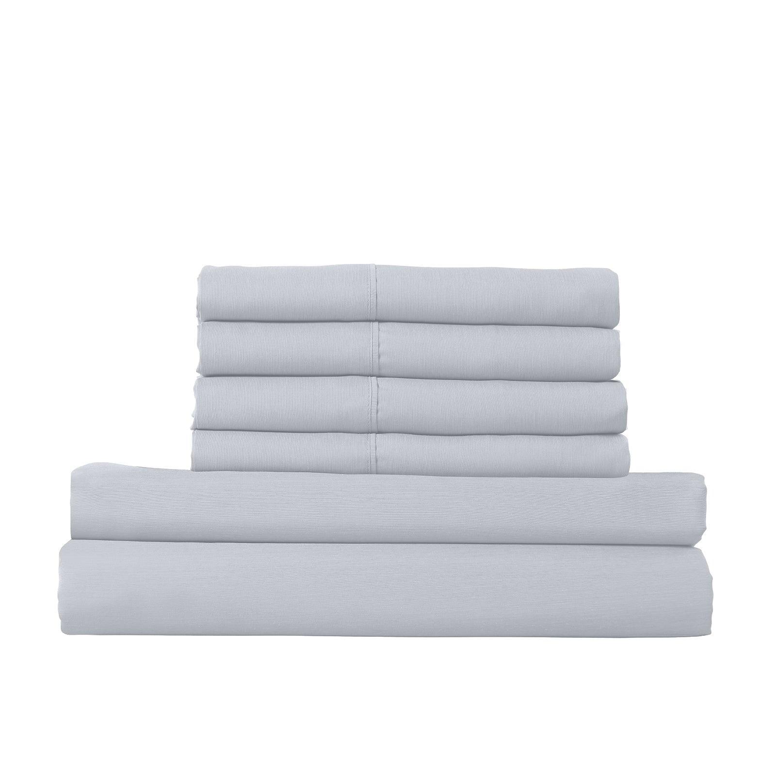 Royal Comfort 1500 Thread Count 6 Piece Cotton Rich Bedroom Collection Set - King - Indigo - John Cootes