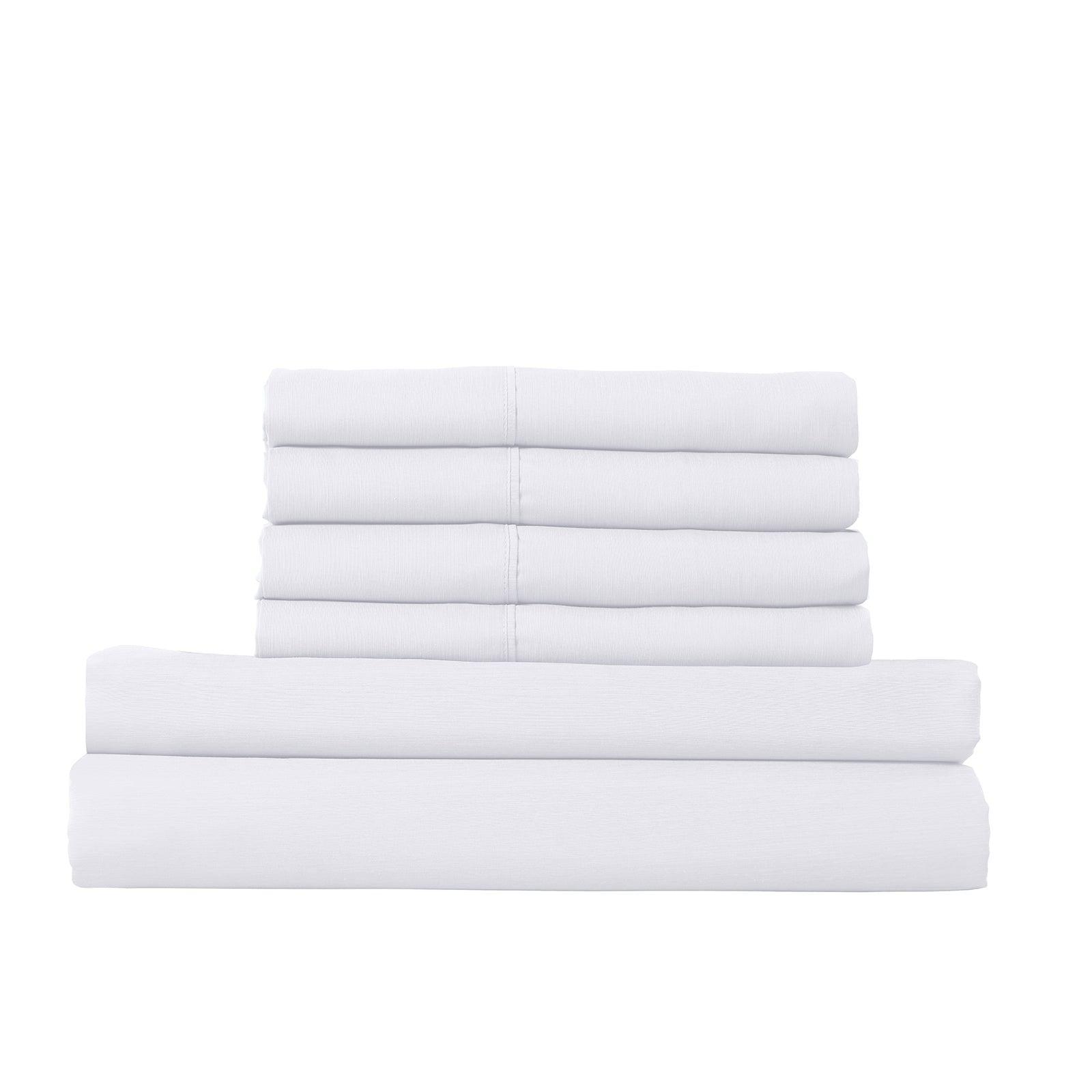 Royal Comfort 1500 Thread Count 6 Piece Cotton Rich Bedroom Collection Set - King - White - John Cootes