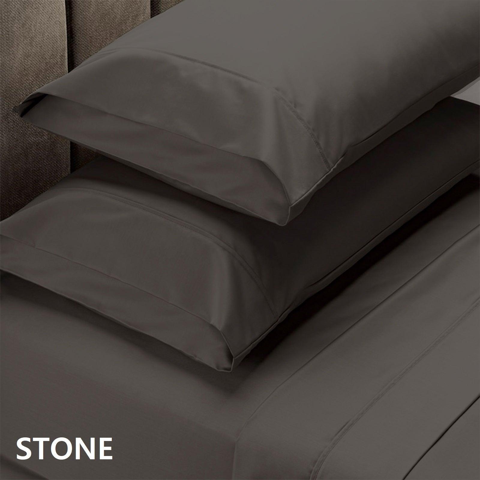 Royal Comfort 1500 Thread Count Cotton Rich Sheet Set 4 Piece Ultra Soft Bedding - Double - Stone - John Cootes