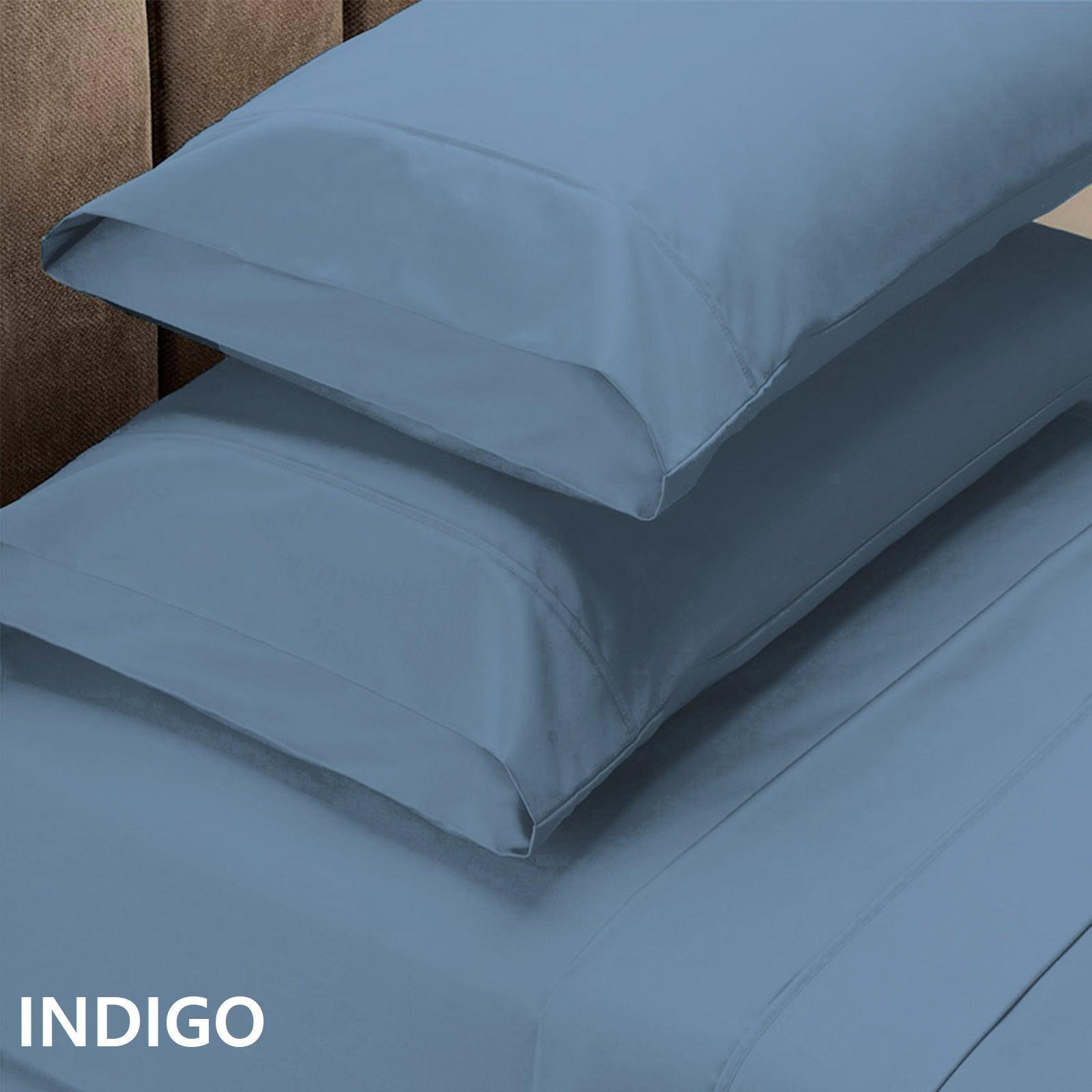 Royal Comfort 1500 Thread Count Cotton Rich Sheet Set 4 Piece Ultra Soft Bedding - King - Indigo - John Cootes