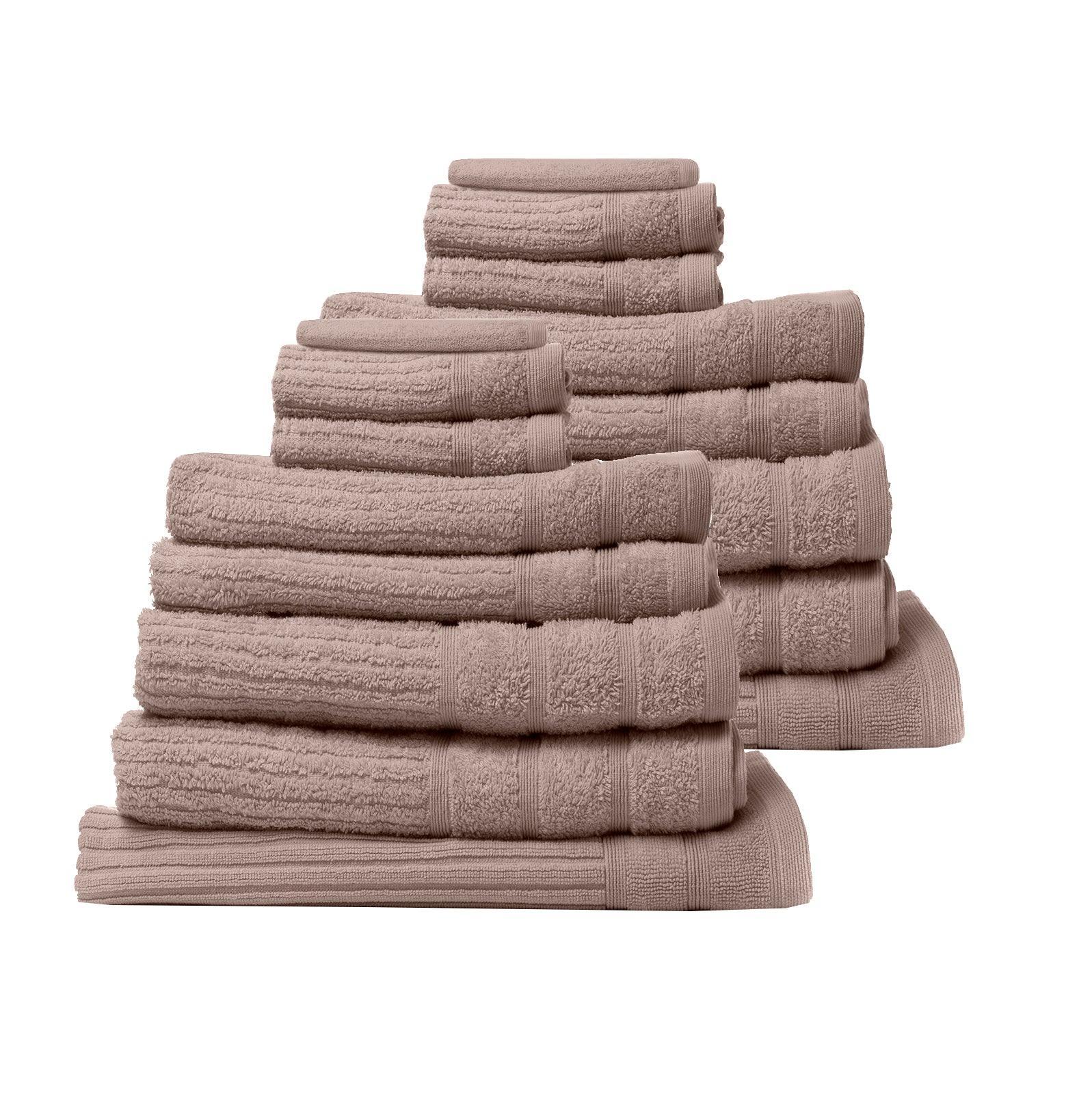 Royal Comfort 16 Piece Egyptian Cotton Eden Towel Set 600GSM Luxurious Absorbent - Champagne - John Cootes