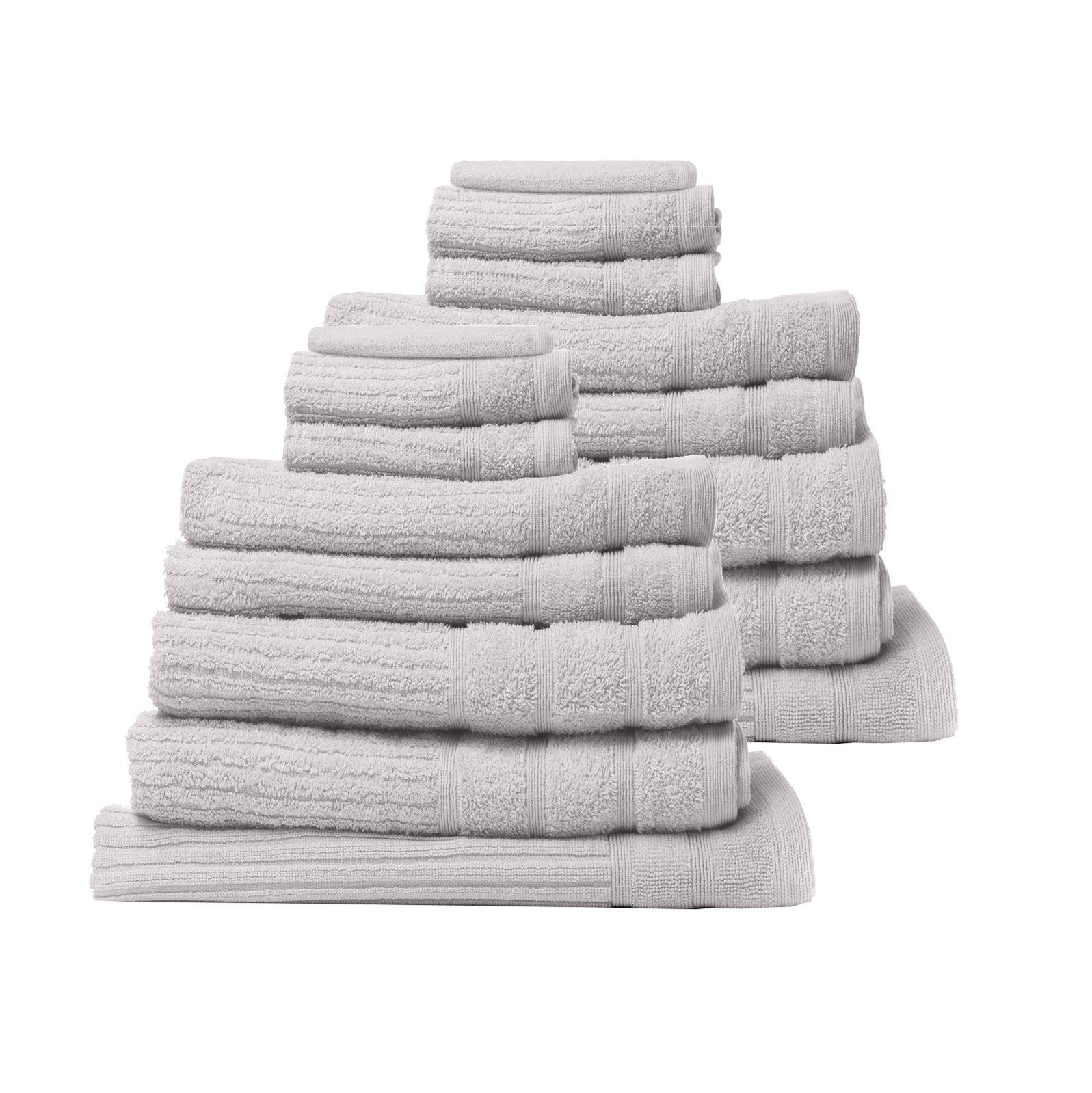 Royal Comfort 16 Piece Egyptian Cotton Eden Towel Set 600GSM Luxurious Absorbent - Sea Holly - John Cootes