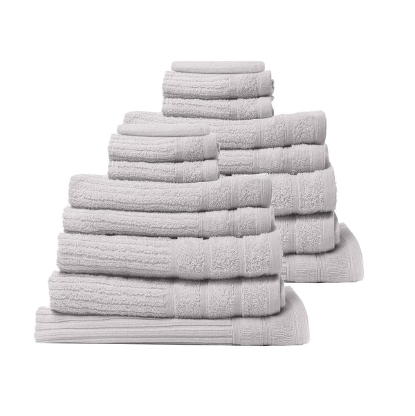Royal Comfort 16 Piece Egyptian Cotton Eden Towel Set 600GSM Luxurious Absorbent - Sea Holly - John Cootes