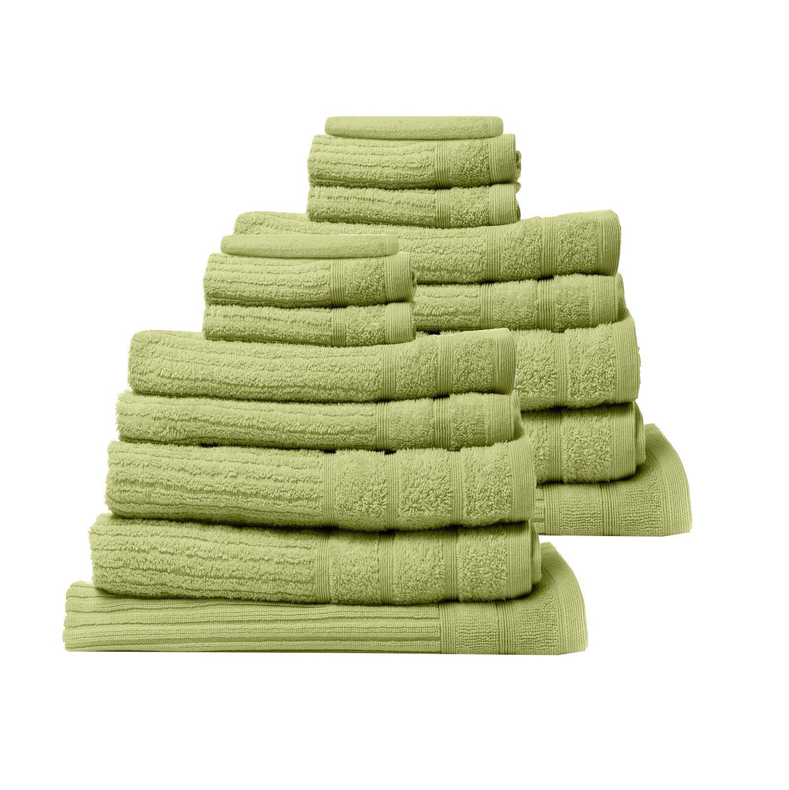 Royal Comfort 16 Piece Egyptian Cotton Eden Towel Set 600GSM Luxurious Absorbent - Spearmint - John Cootes