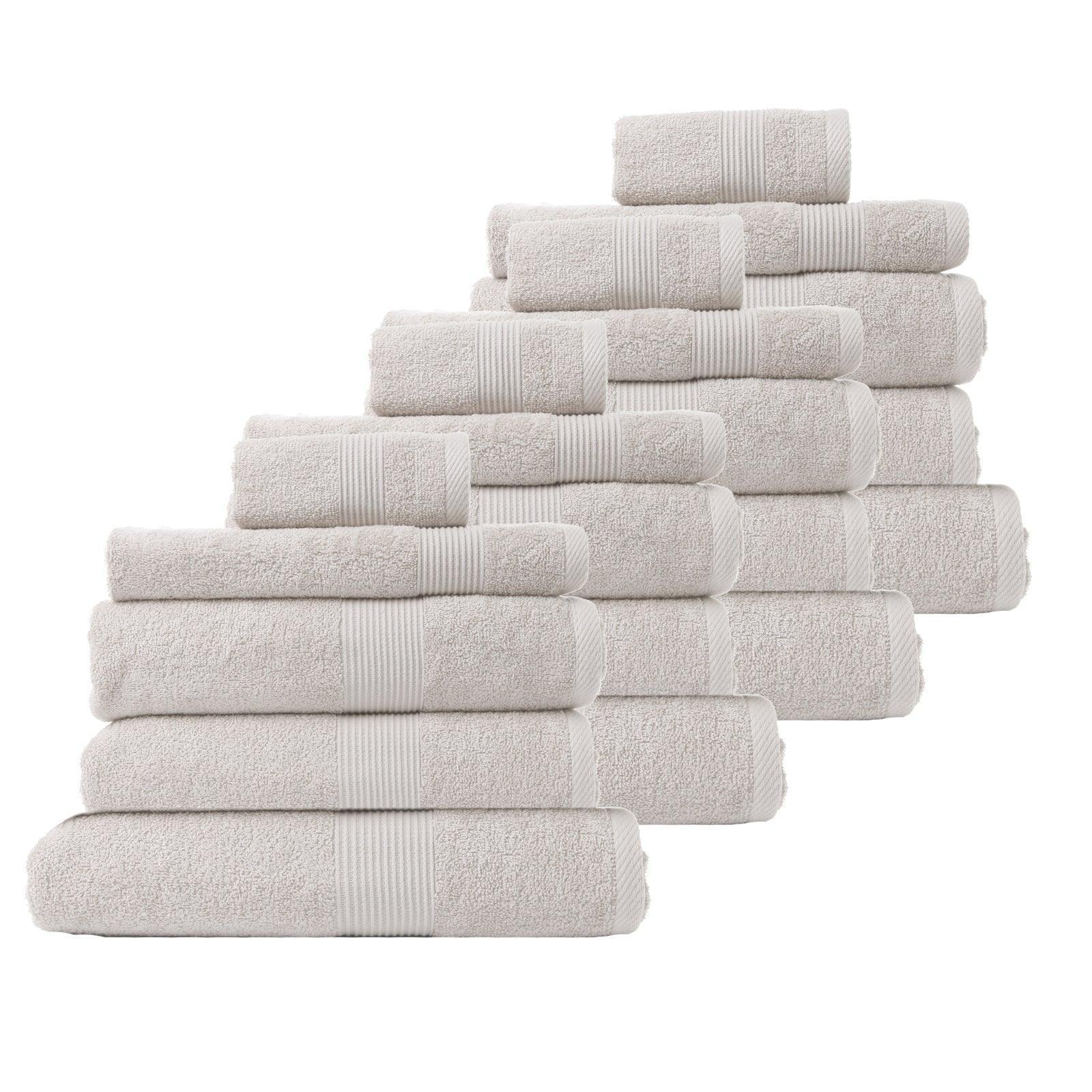 Royal Comfort 20 Piece Cotton Bamboo Towel Bundle Set 450GSM Luxurious Absorbent - Sea Holly - John Cootes