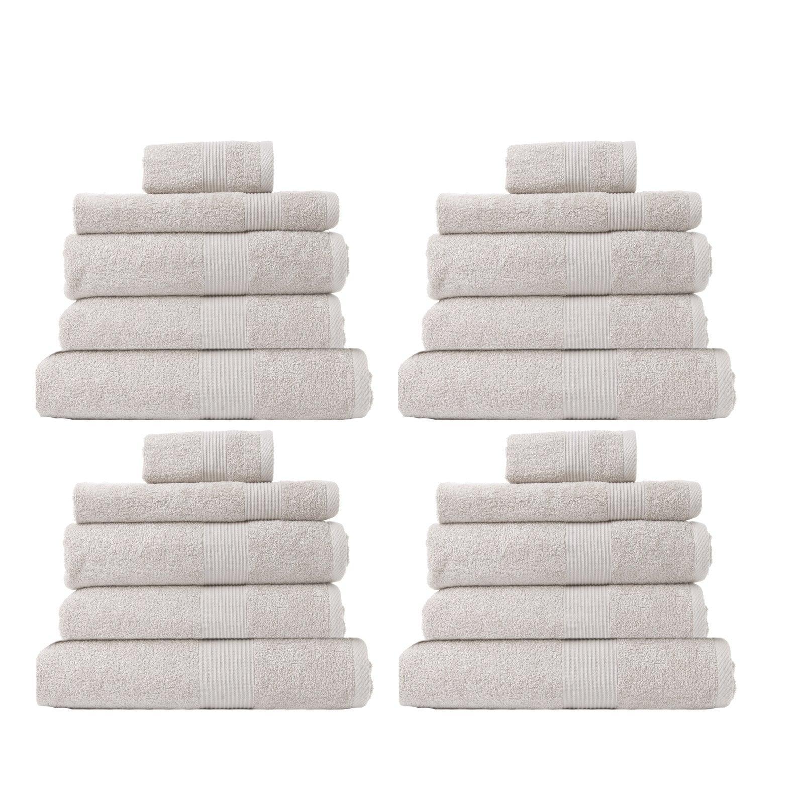 Royal Comfort 20 Piece Cotton Bamboo Towel Bundle Set 450GSM Luxurious Absorbent - Sea Holly - John Cootes