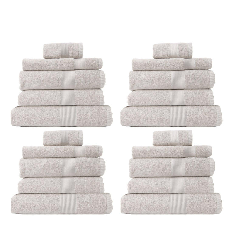 Royal Comfort 20 Piece Cotton Bamboo Towel Bundle Set 450GSM Luxurious Absorbent - Sea Holly - John Cootes