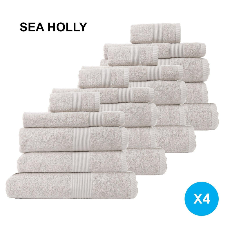 Royal Comfort 20 Piece Cotton Bamboo Towel Bundle Set 450GSM Luxurious Absorbent - Sea Holly - John Cootes