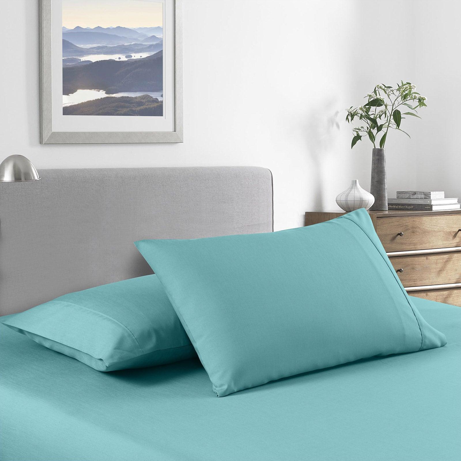 Royal Comfort 2000 Thread Count Bamboo Cooling Sheet Set Ultra Soft Bedding - Double - Aqua - John Cootes