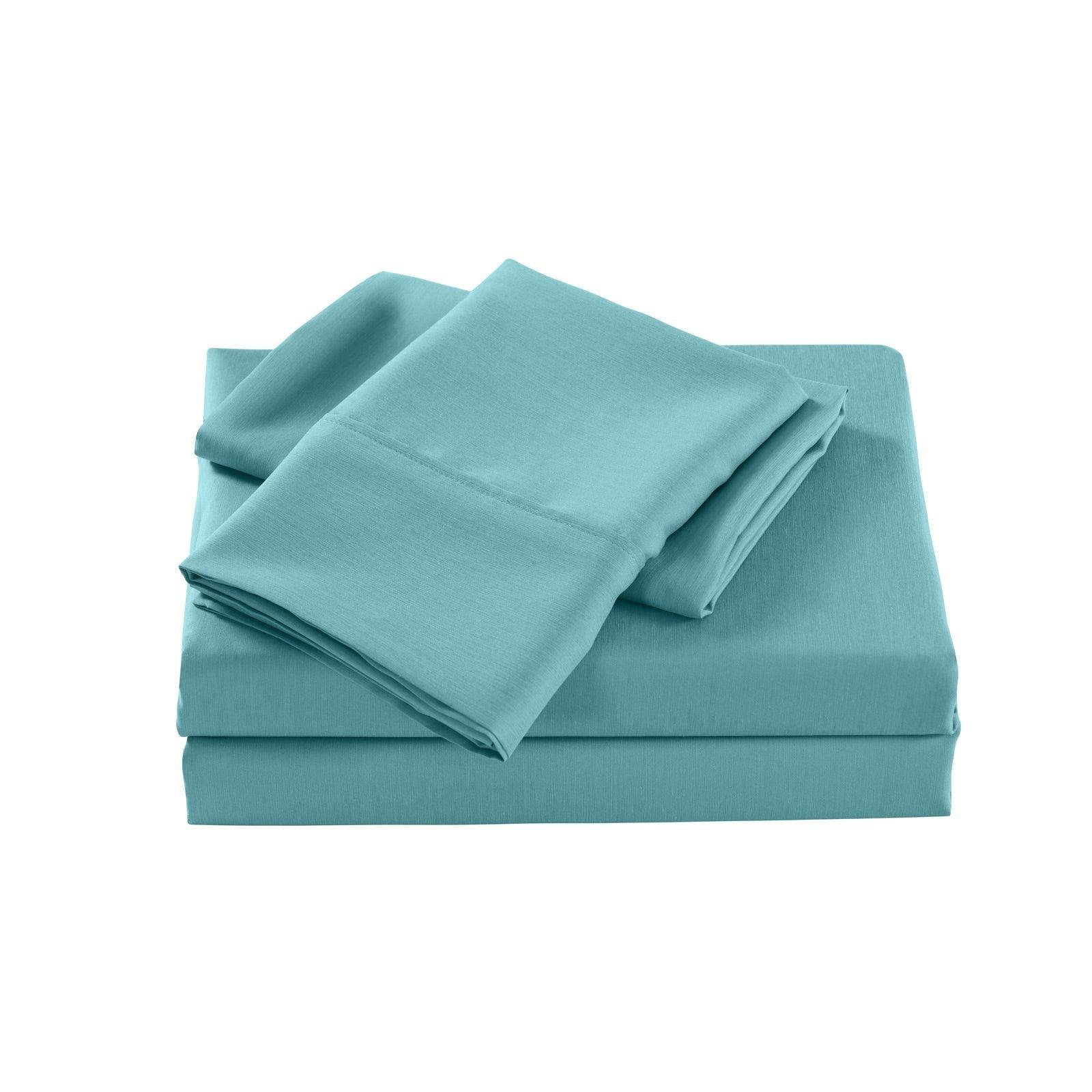 Royal Comfort 2000 Thread Count Bamboo Cooling Sheet Set Ultra Soft Bedding - Double - Aqua - John Cootes