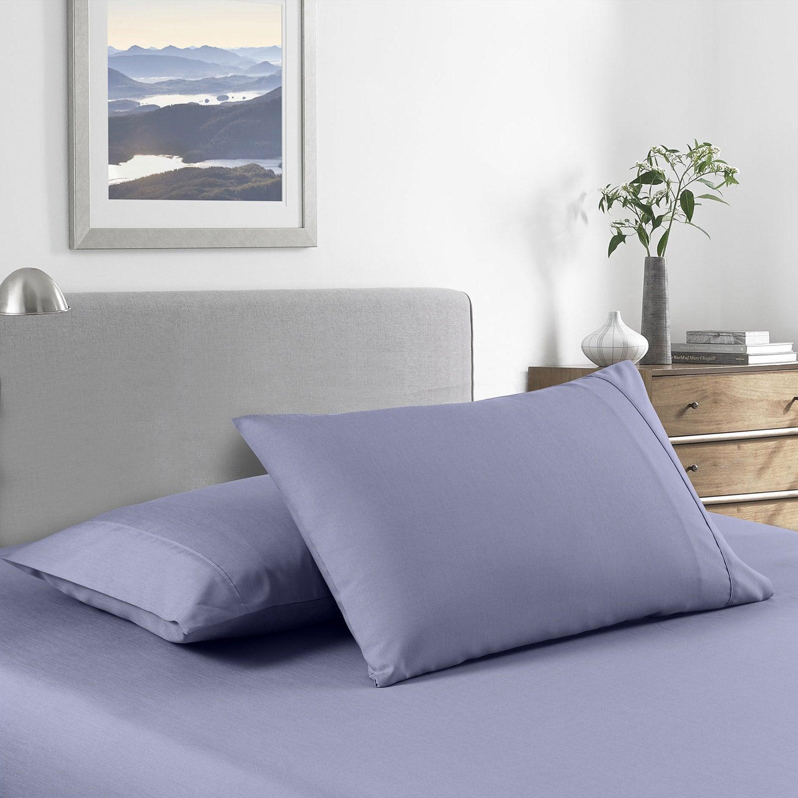 Royal Comfort 2000 Thread Count Bamboo Cooling Sheet Set Ultra Soft Bedding - Double - Lilac Grey - John Cootes