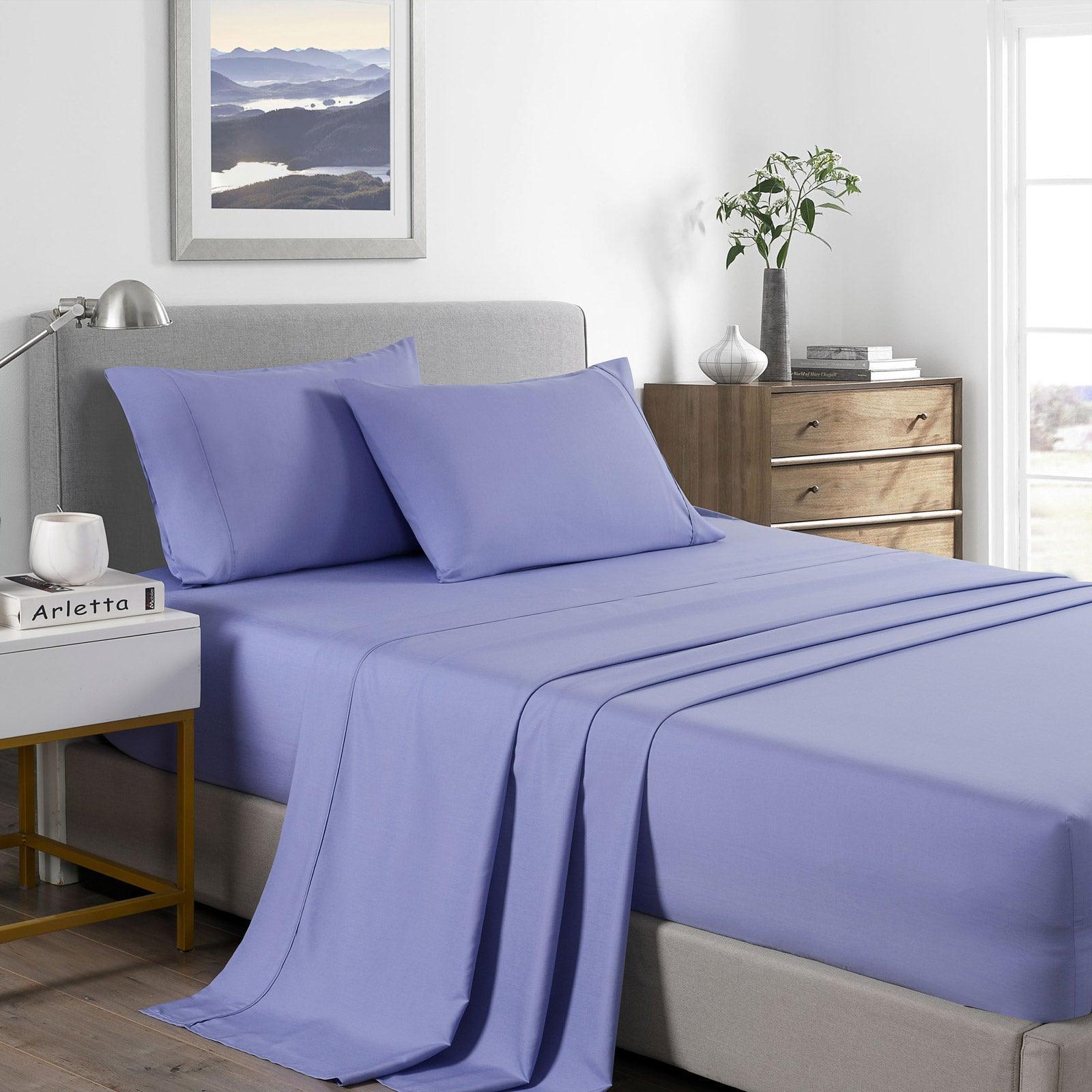 Royal Comfort 2000 Thread Count Bamboo Cooling Sheet Set Ultra Soft Bedding - Double - Mid Blue - John Cootes