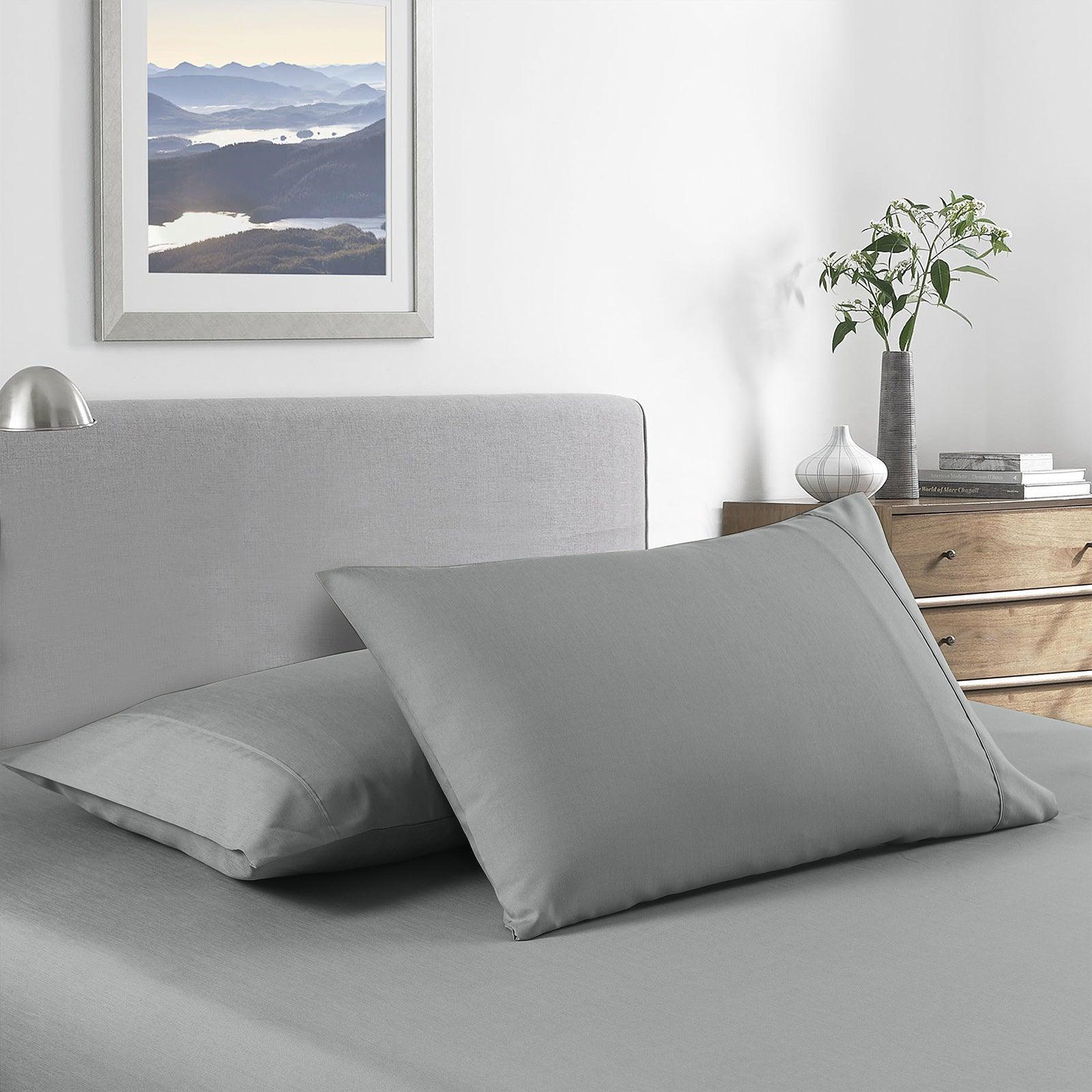 Royal Comfort 2000 Thread Count Bamboo Cooling Sheet Set Ultra Soft Bedding - Double - Mid Grey - John Cootes