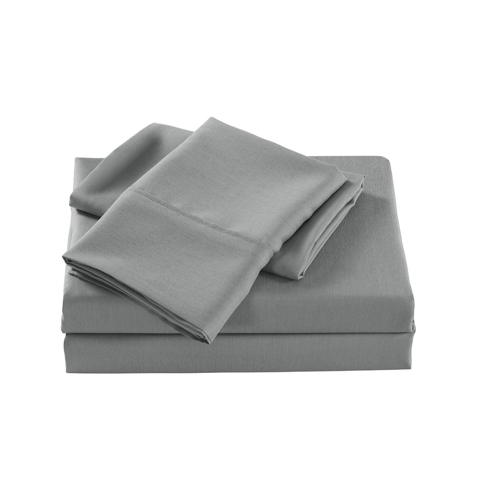 Royal Comfort 2000 Thread Count Bamboo Cooling Sheet Set Ultra Soft Bedding - Double - Mid Grey - John Cootes