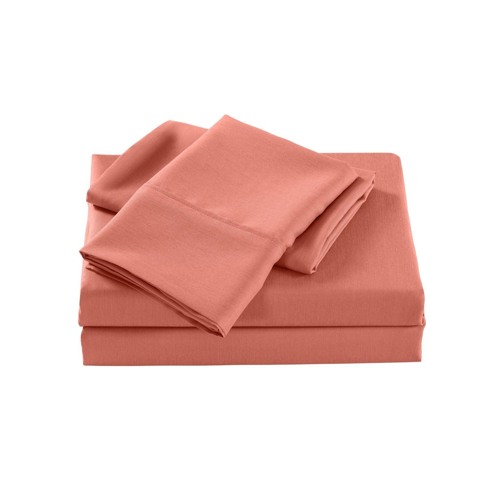 Royal Comfort 2000 Thread Count Bamboo Cooling Sheet Set Ultra Soft Bedding - Double - Peach - John Cootes