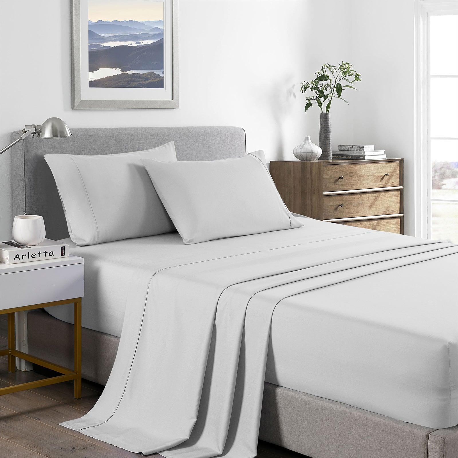 Royal Comfort 2000 Thread Count Bamboo Cooling Sheet Set Ultra Soft Bedding - Double - Pearl Stone - John Cootes