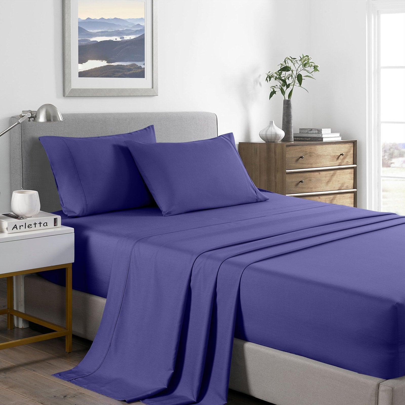 Royal Comfort 2000 Thread Count Bamboo Cooling Sheet Set Ultra Soft Bedding - Double - Royal Blue - John Cootes