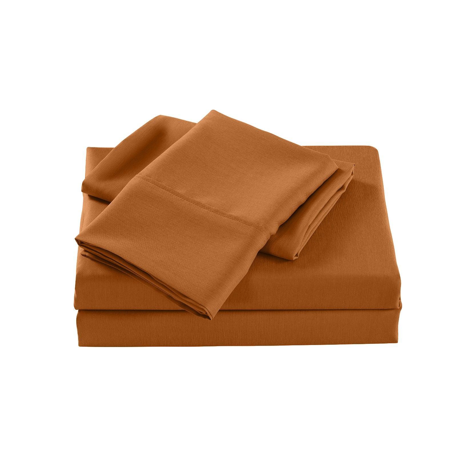 Royal Comfort 2000 Thread Count Bamboo Cooling Sheet Set Ultra Soft Bedding - King - Rust - John Cootes