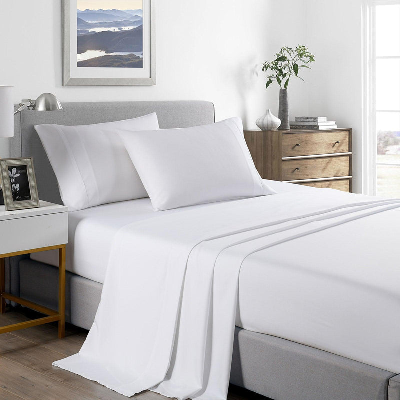 Royal Comfort 2000 Thread Count Bamboo Cooling Sheet Set Ultra Soft Bedding - King - White - John Cootes