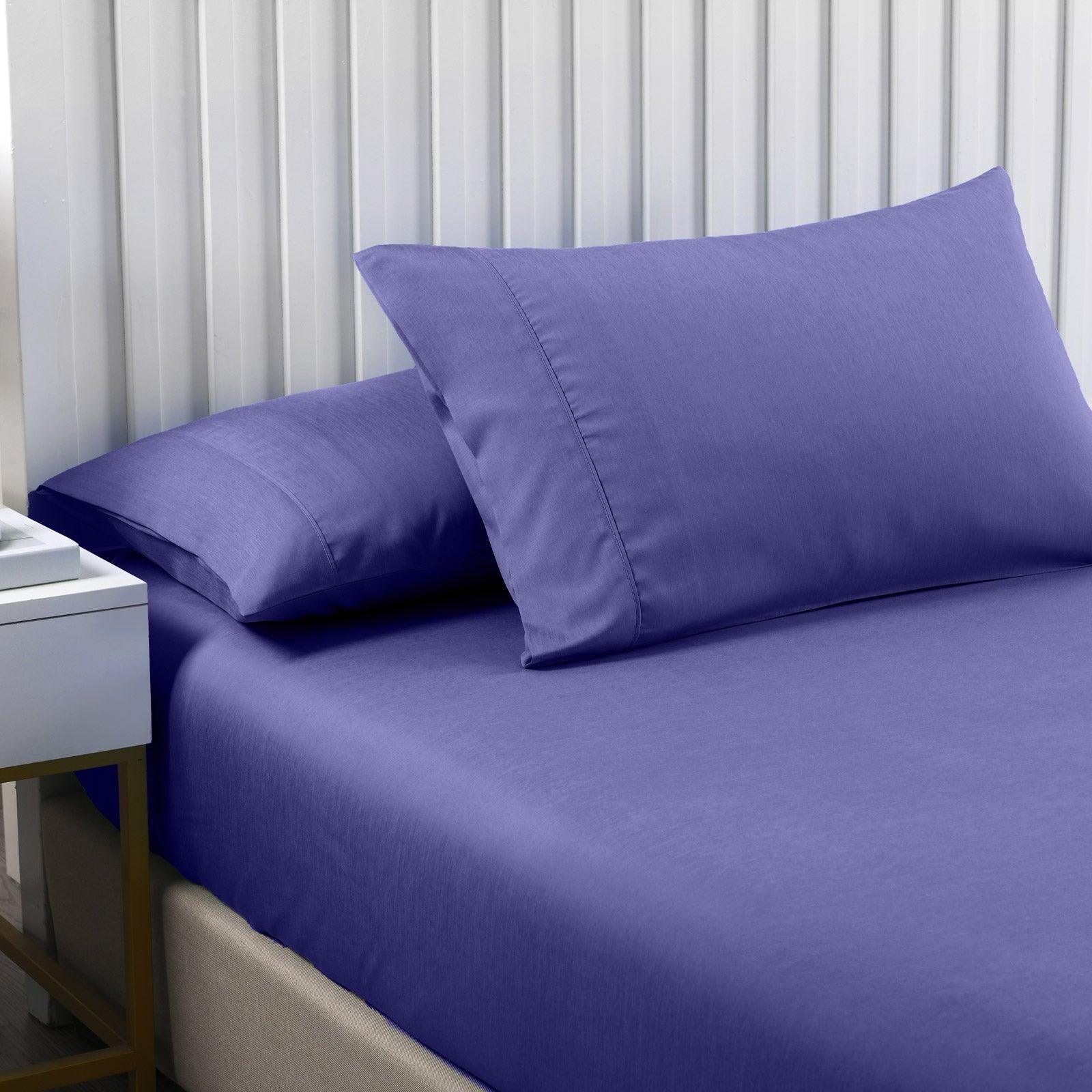 Royal Comfort 2000TC 3 Piece Fitted Sheet and Pillowcase Set Bamboo Cooling - Double - Royal Blue - John Cootes