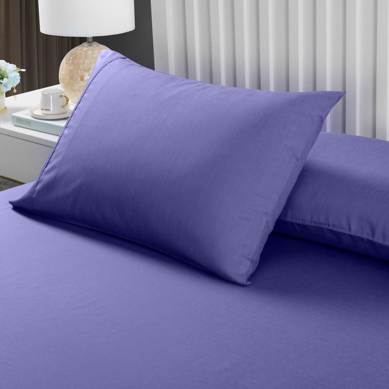 Royal Comfort 2000TC 3 Piece Fitted Sheet and Pillowcase Set Bamboo Cooling - Double - Royal Blue - John Cootes