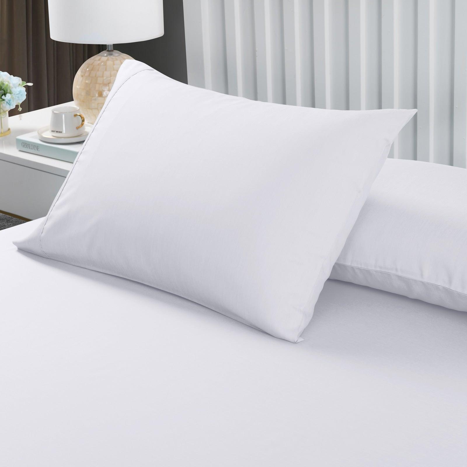 Royal Comfort 2000TC 3 Piece Fitted Sheet and Pillowcase Set Bamboo Cooling - Double - White - John Cootes