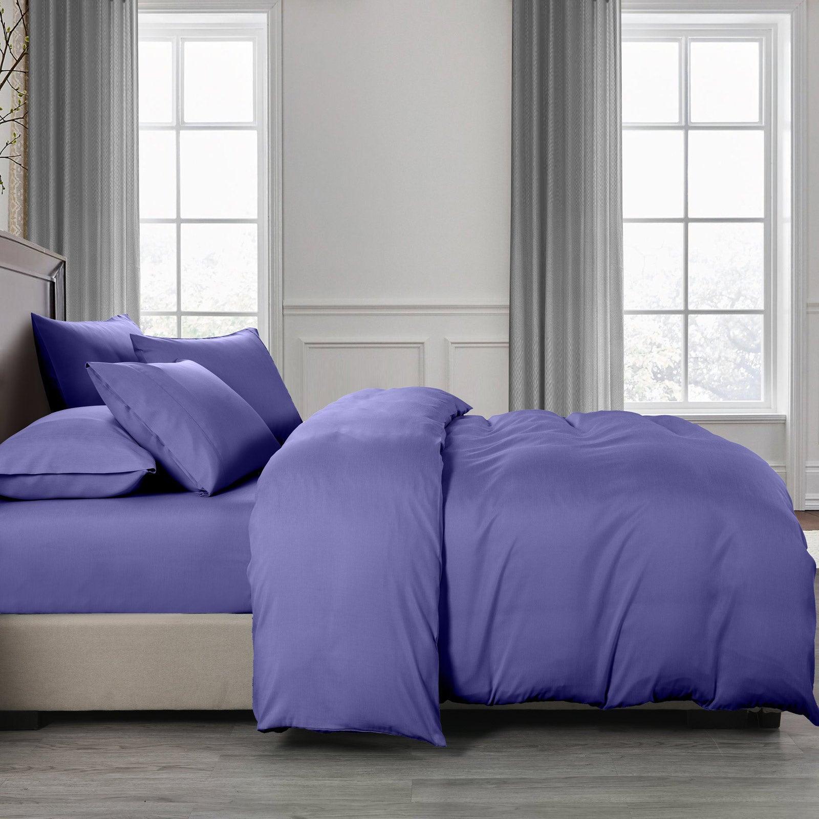 Royal Comfort 2000TC 6 Piece Bamboo Sheet & Quilt Cover Set Cooling Breathable - Double - Royal Blue - John Cootes