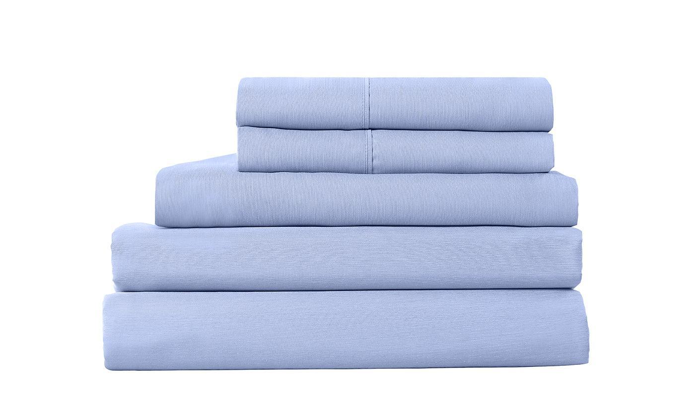 Royal Comfort 2000TC 6 Piece Bamboo Sheet & Quilt Cover Set Cooling Breathable - Queen - Light Blue - John Cootes