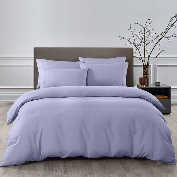 Royal Comfort 2000TC 6 Piece Bamboo Sheet & Quilt Cover Set Cooling Breathable - Queen - Lilac Grey - John Cootes