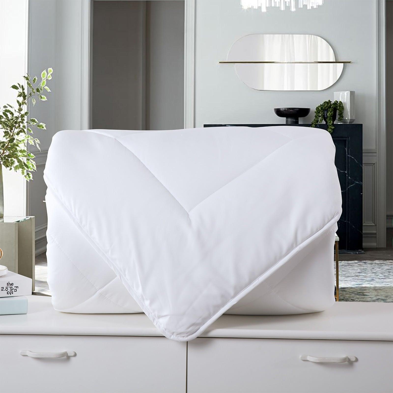 Royal Comfort 260GSM Deluxe Eco-Silk Touch Quilt 100% Cotton Cover - Double - White - John Cootes