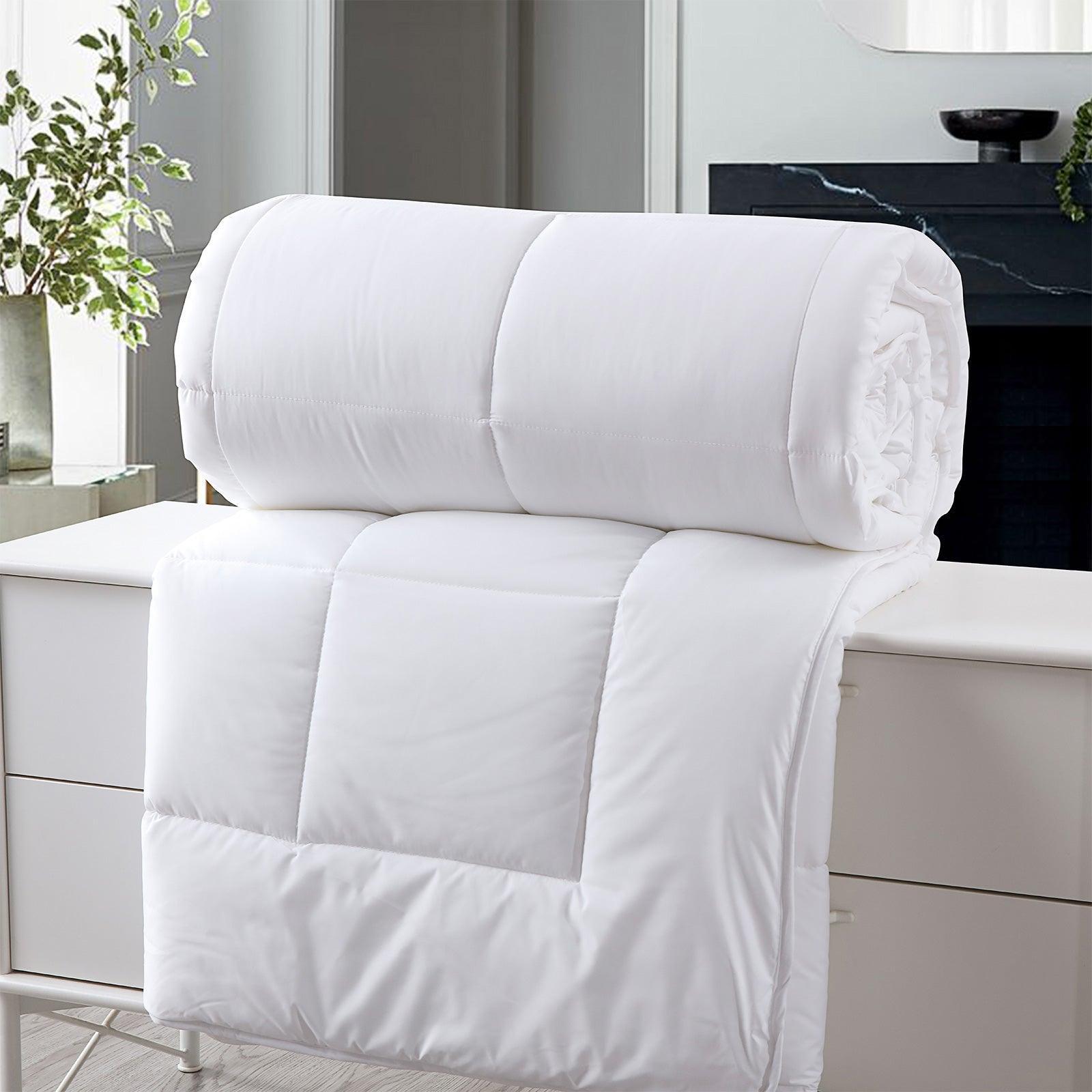 Royal Comfort 260GSM Deluxe Eco-Silk Touch Quilt 100% Cotton Cover - Single - White - John Cootes