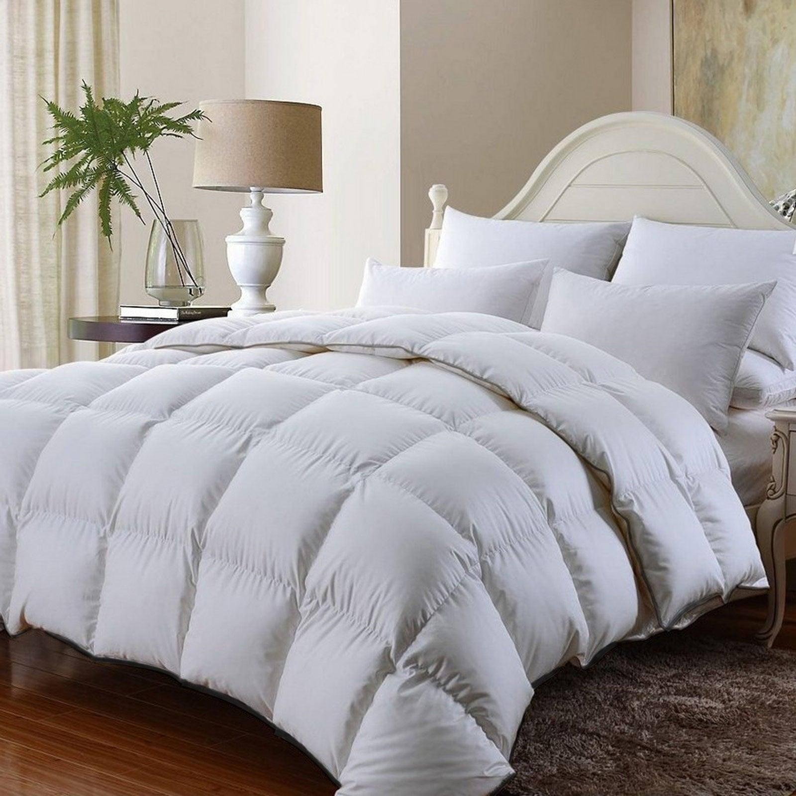 Royal Comfort 350GSM Luxury Soft Bamboo All-Seasons Quilt Duvet - Double - White - John Cootes