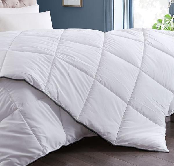 Royal Comfort 350GSM Luxury Soft Bamboo All-Seasons Quilt Duvet - Double - White - John Cootes