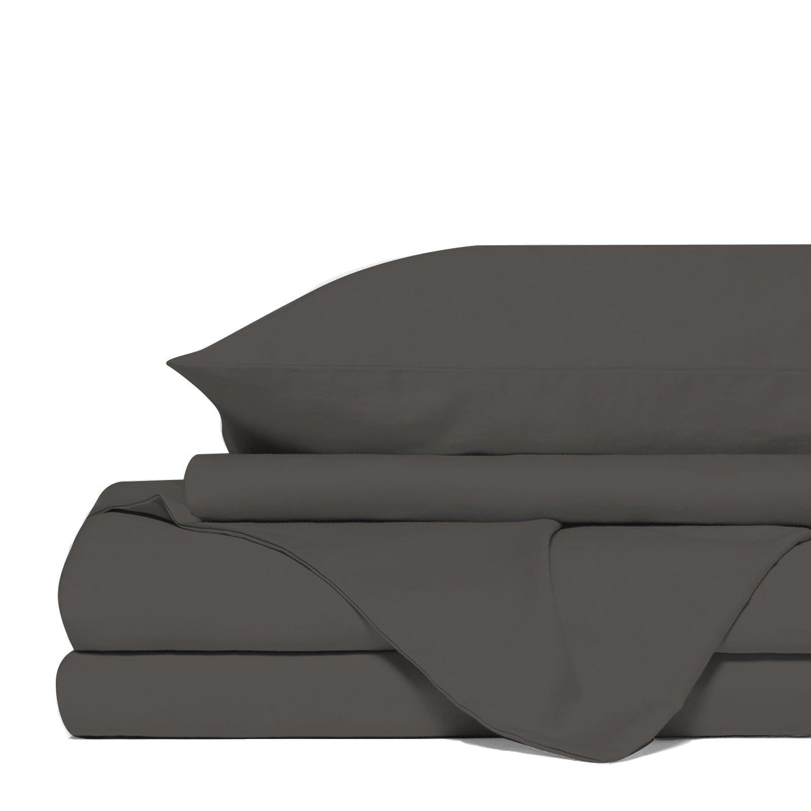 Royal Comfort 4 Piece 1500TC Sheet Set And Goose Feather Down Pillows 2 Pack Set - Double - Dusk Grey - John Cootes