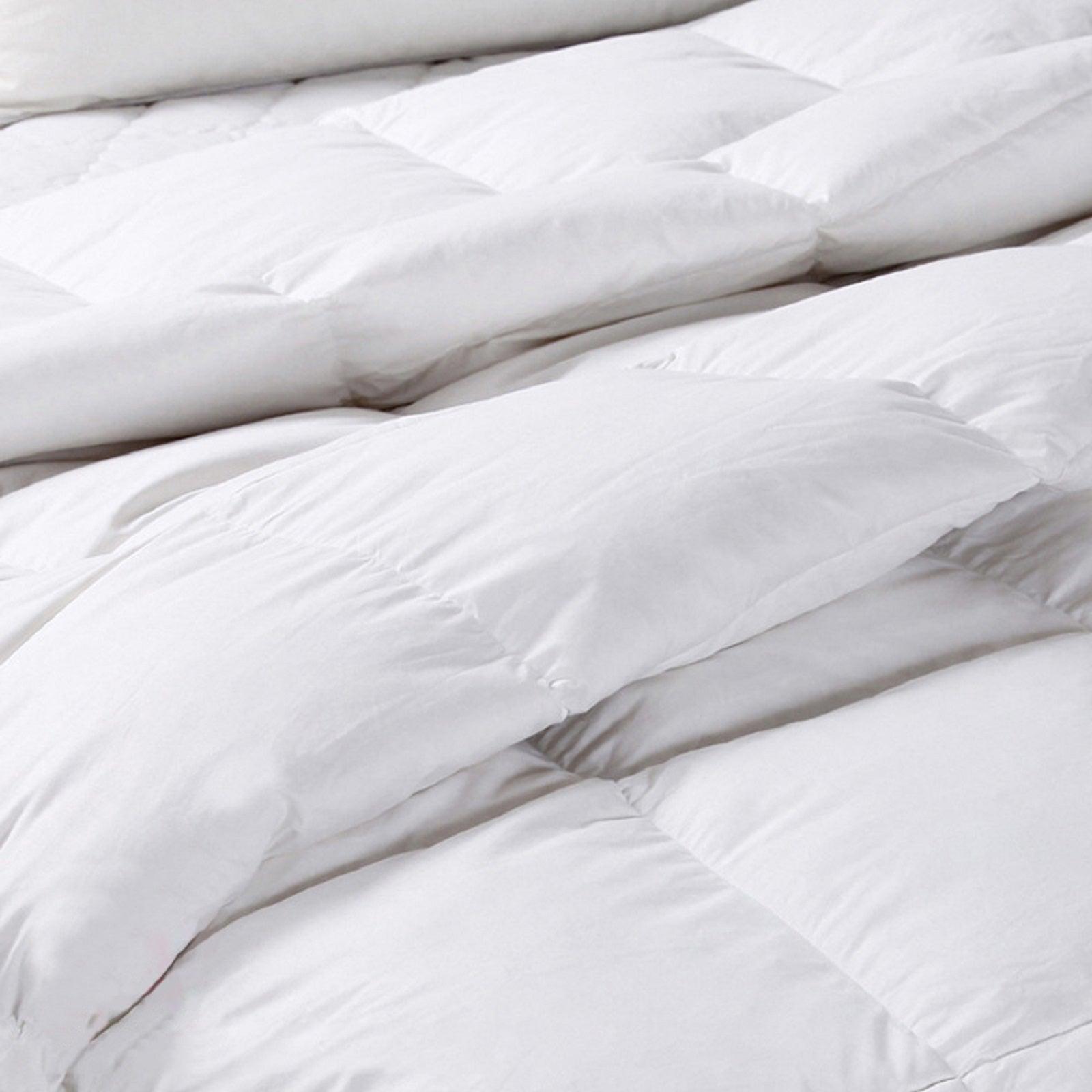 Royal Comfort 50% Goose Feather 50% Down 500GSM Quilt Duvet Deluxe Soft Touch - Double - White - John Cootes