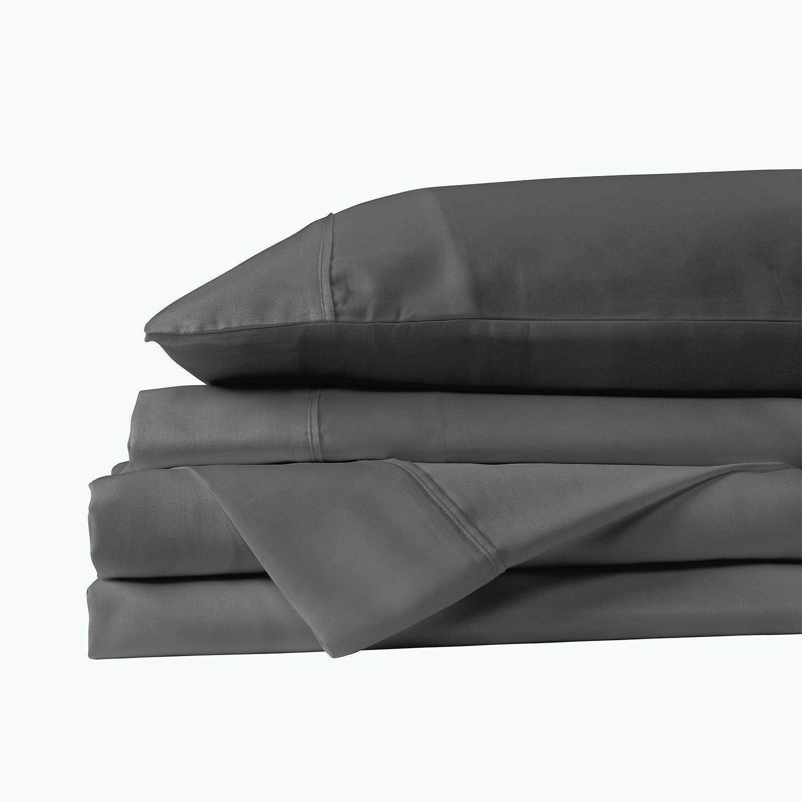 Royal Comfort 600 Thread Count Cooling Ultra Soft Tencel Eucalyptus Sheet Set - King - Graphite - John Cootes