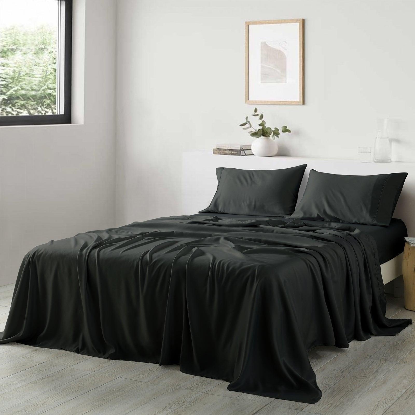 Royal Comfort 600 Thread Count Cooling Ultra Soft Tencel Eucalyptus Sheet Set - King - Graphite - John Cootes