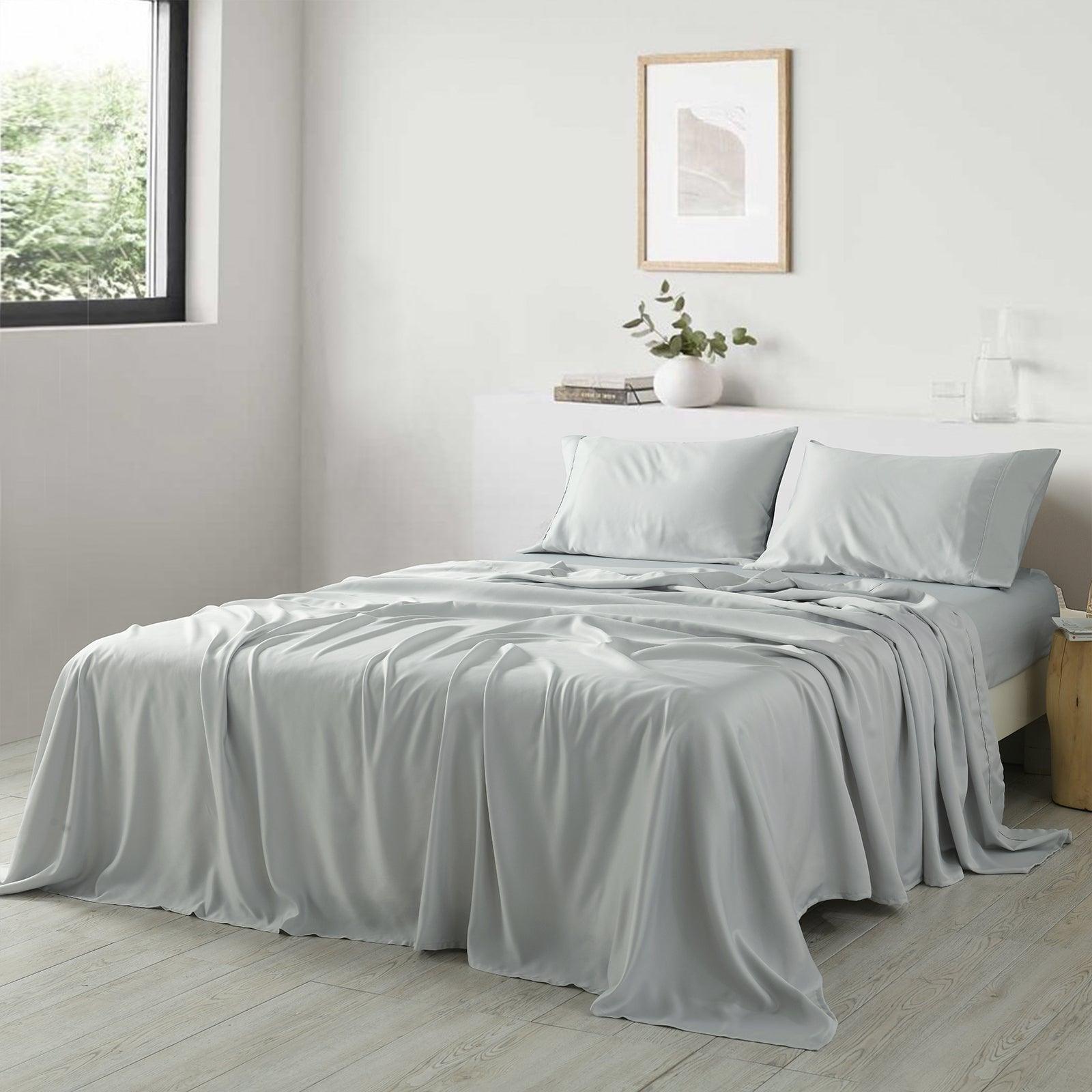 Royal Comfort 600 Thread Count Cooling Ultra Soft Tencel Eucalyptus Sheet Set - King - Grey - John Cootes