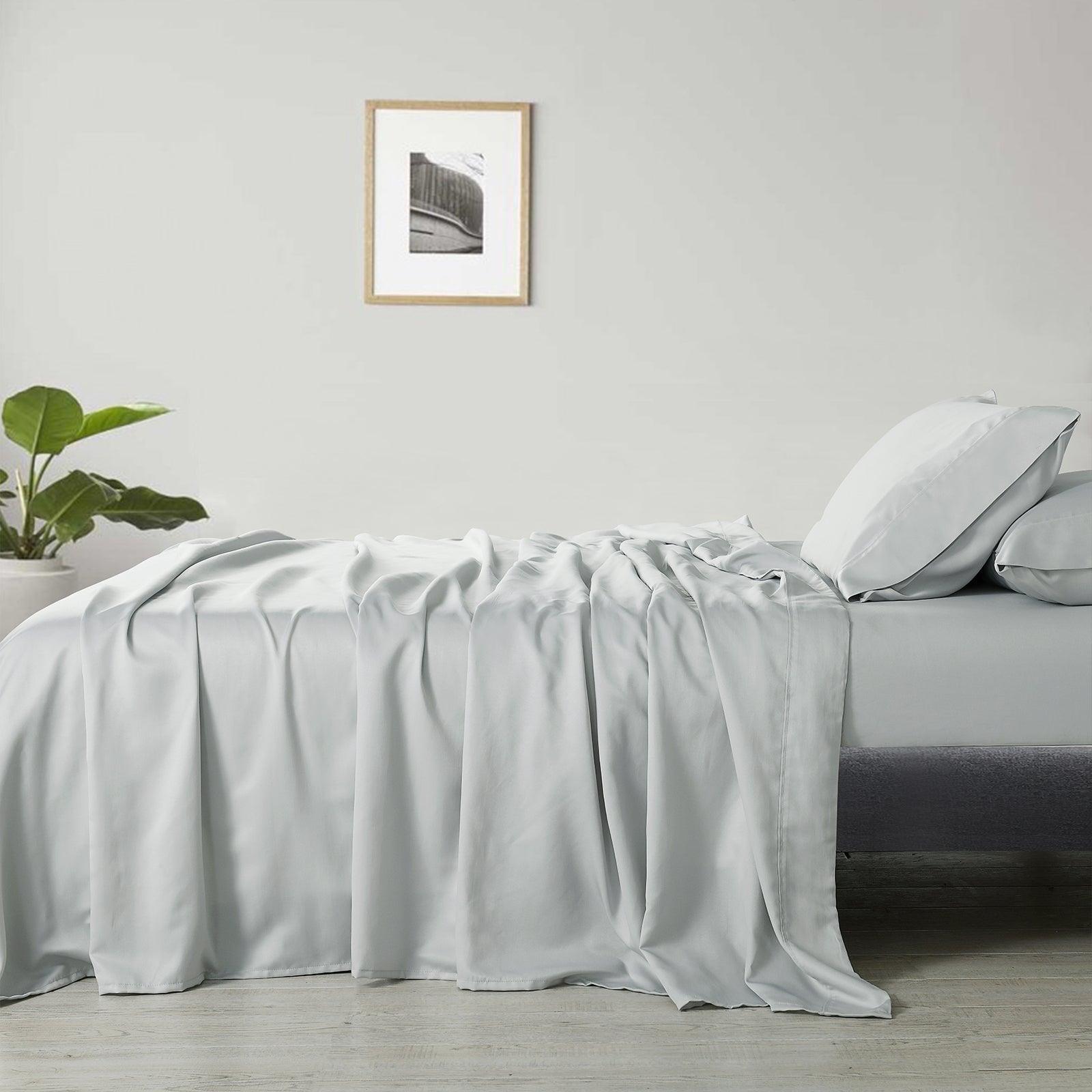 Royal Comfort 600 Thread Count Cooling Ultra Soft Tencel Eucalyptus Sheet Set - King - Grey - John Cootes