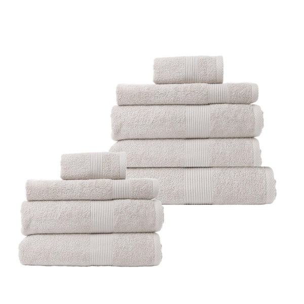 Royal Comfort 9 Piece Cotton Bamboo Towel Bundle Set 450GSM Luxurious Absorbent - Sea Holly - John Cootes