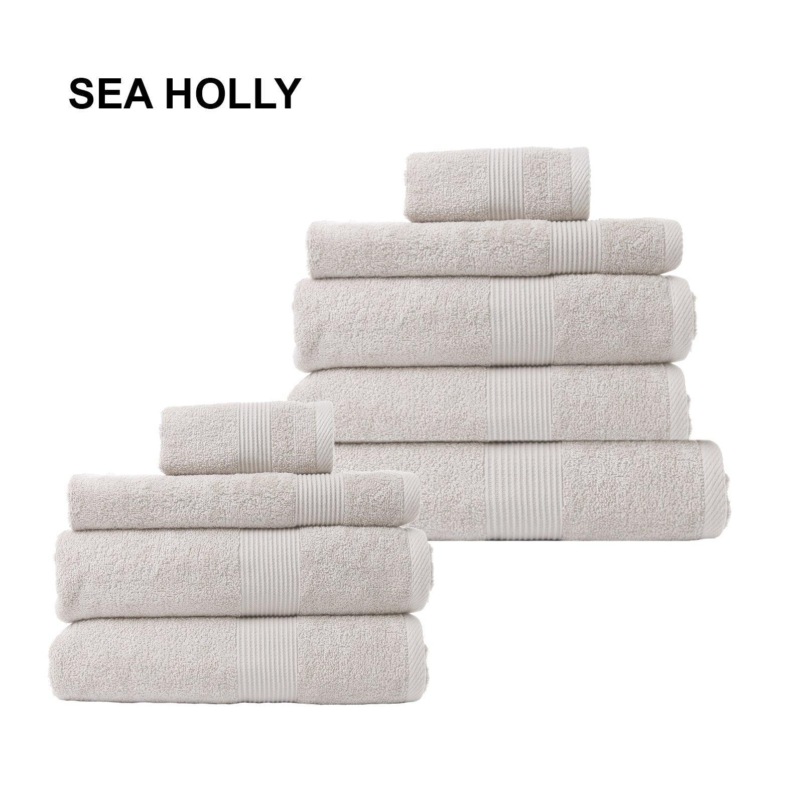 Royal Comfort 9 Piece Cotton Bamboo Towel Bundle Set 450GSM Luxurious Absorbent - Sea Holly - John Cootes